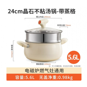 Non-stick Soup Noodle Pot with Steamer Basket
